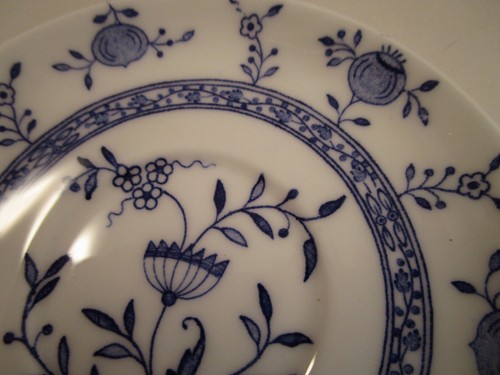Vintage Dresden Gustafberg Germany Blaue Zwiebel Demitasse Teetasse & Untertasse - Bild 6 von 9