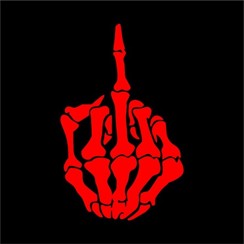 SKULL MIDDLE FINGER Decal Sticker Flip Off, Vinyl, Window, Wall, Car, Laptop - Bild 6 von 15