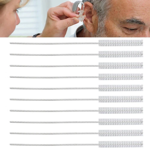 10 Hearing Aid Vent Brush Professional Nylon Hair Hearing Aid Tube Cleaning Tool - Picture 3 of 8