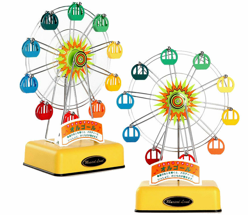 SANKYO FERRIS WHEEL MUSIC BOX_MOVING FERRIS WHEEL YELLOW COLOR