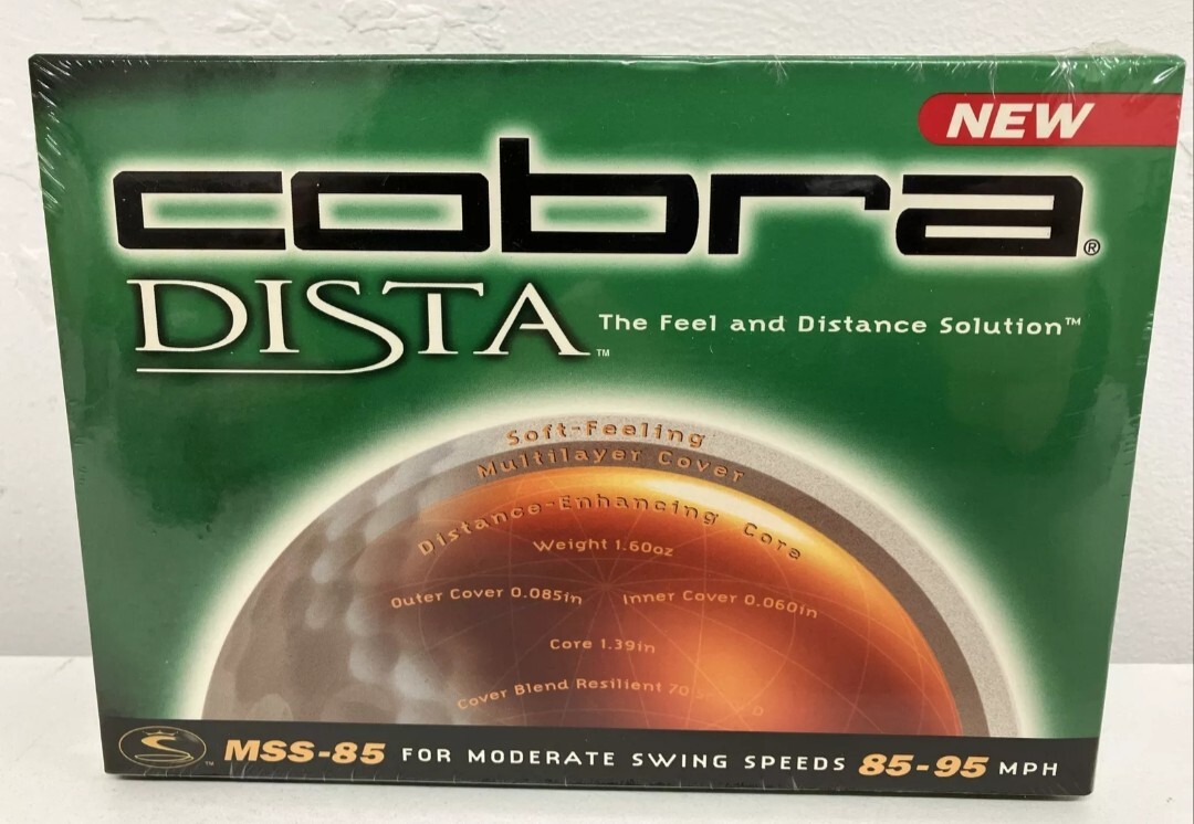 NIB NEW COBRA DISTA MSS-85 DOZEN GOLF BALLS - SUPER RARE TO FIND THESE NEW!