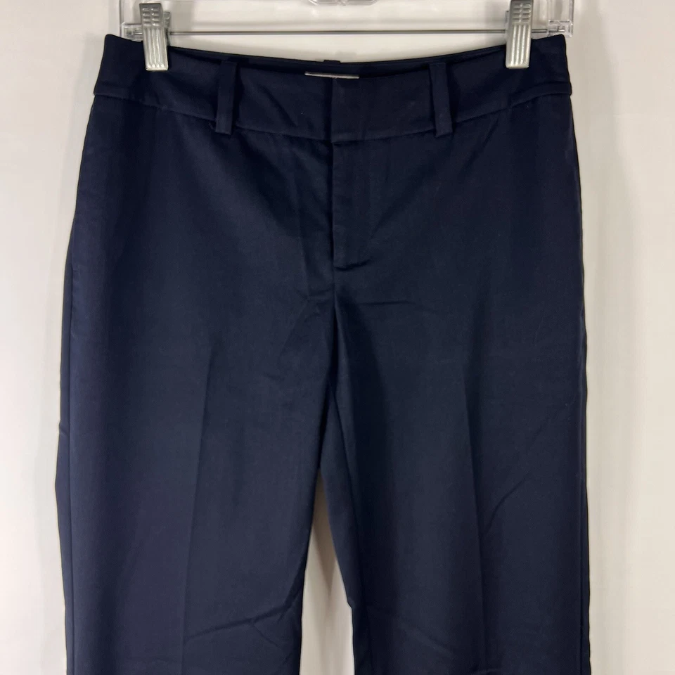 Merona Dress Pants Womens Size 2 Classic Straight Leg Low Rise Stretch Navy Blue - Image 3 of 4