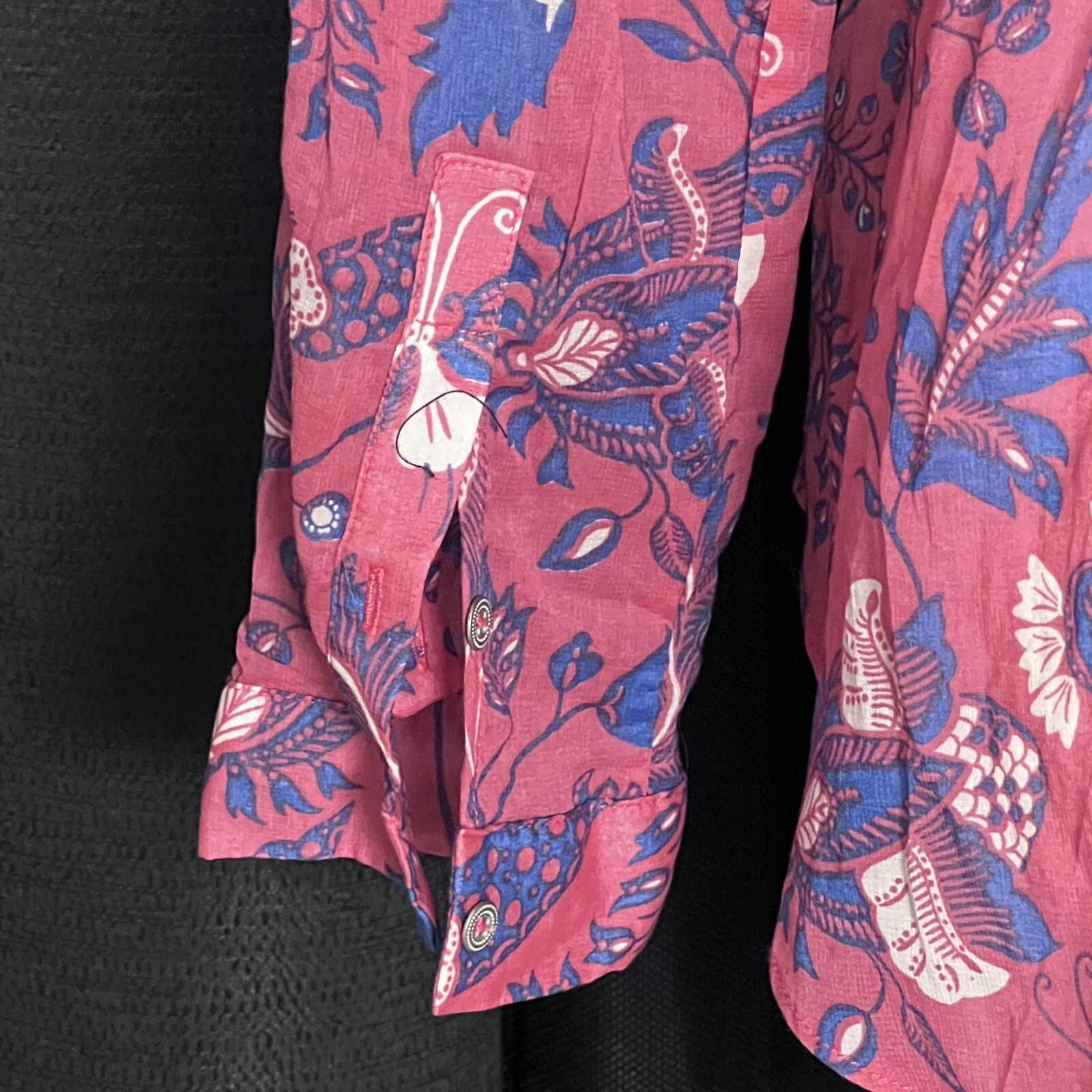 Anthropologie Maeve Blouse Pink Roll Tab Sleeve Flora… Gem