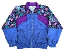 Vintage Nike Floral Full Zip Lined Wind Breaker Jacket Women  s Size Medium 90s