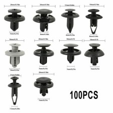 Juego de 100 piezas de clips de moldura de coche remache panel de puerta sujetador guardabarros aletas de barro empuje