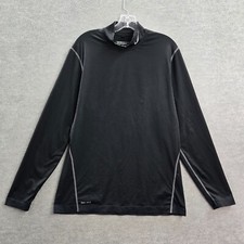 Nike Golf Men Activewear Shirt Large Black Tour Performance Dri Fit Long Sleeve