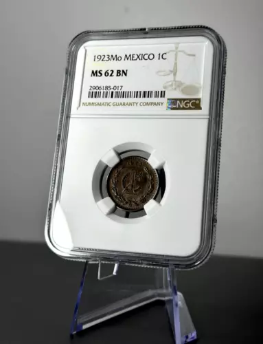 1923 Mo Mexico 1 Centavo Coin - NGC Certified MS62 BN