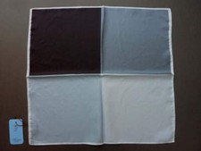 Battisti Pocket Square Black with gray Quadrants Pure silk