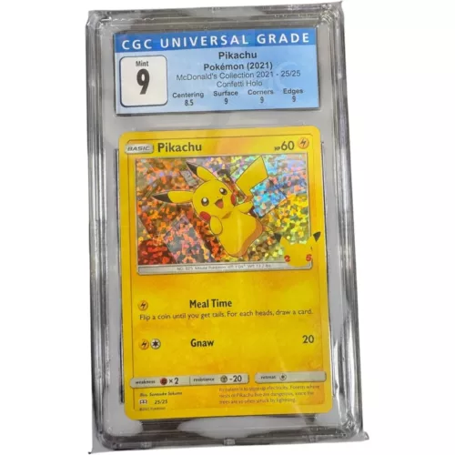 Pikachu Pokémon Card 2021 McDonald’s Collection Confetti Holo CGC 9 - 9003