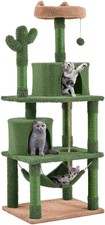 62in Cactus Cat Tree Multi Level Cat Tower Activity Center Large Cat Condo