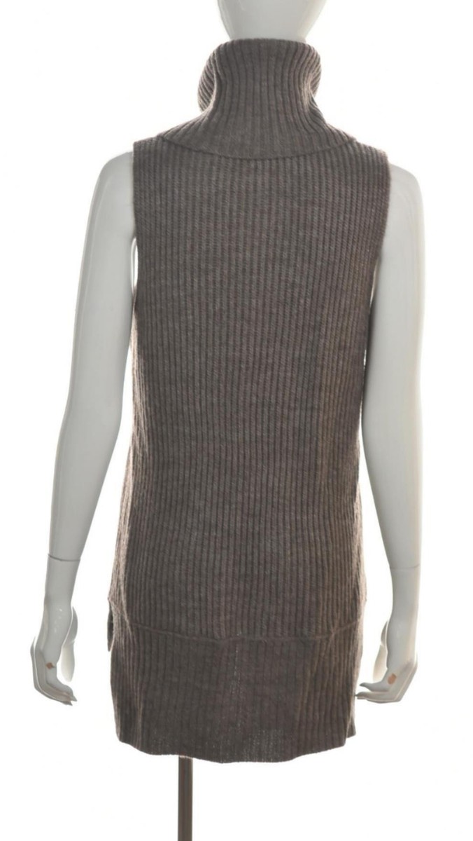 Club Monaco Womens Sweater Size L Brown Ribbed Cowl Neck