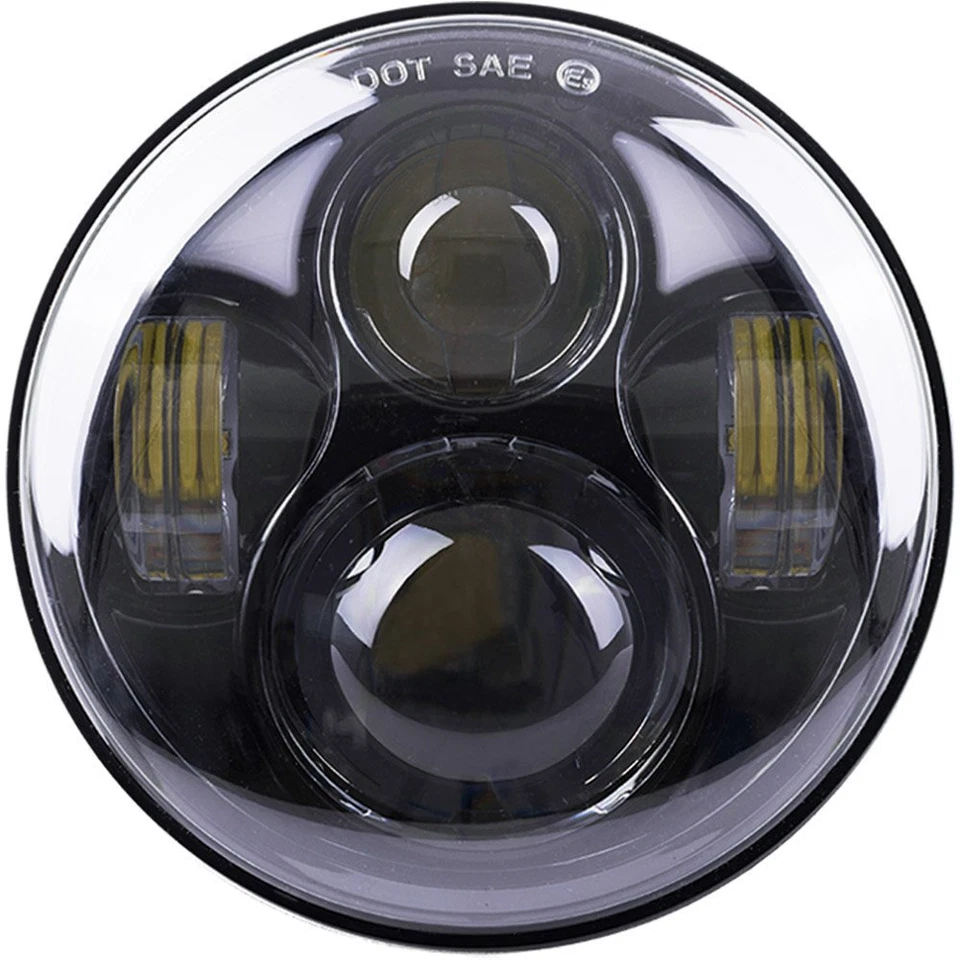 Lâmpada de cabeça projetor farol de motocicleta LED 5,75" preta para Harley - Imagem 2 de 4