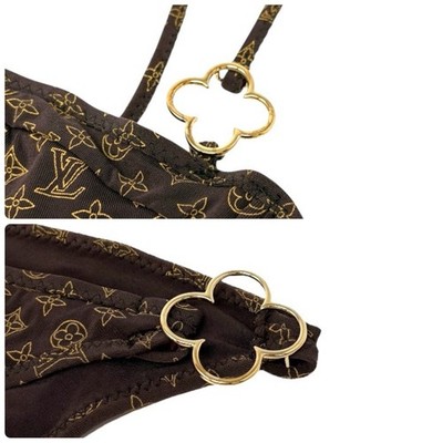 LOUIS VUITTON Vintage Monogram Bikini Swimwear #38 Brown Gold