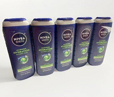 5 Pack Nivea Men Maximum Hydration w/ Aloe Vera 16.9 oz Body Wash