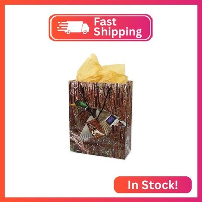 Havercamp Duck Hunter Gifts for Men Mallard Duck Gift Bag with Tissue 10in X 12i