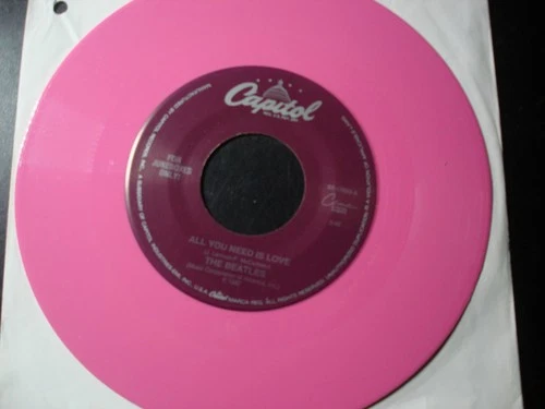 THE BEATLES ALL YOU NEED IS LOVE 45 RECORD JUKEBOX ONLY PINK COLOR VINYL