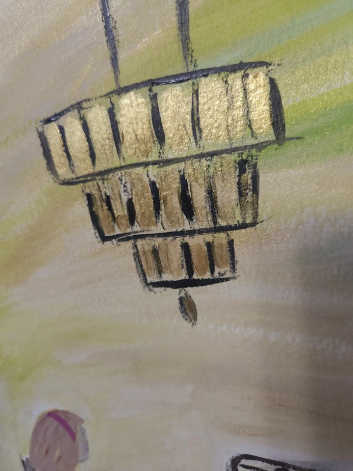 Pintura sobre papel expresionismo Maxwell 12 X 18 de mujer eligiendo ropa Foto 4 de 4