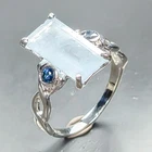 Antique ring 7 ct Natural Aquamarine Ring 925 Sterling Silver Size 7 /R460719