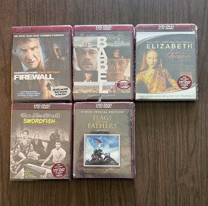 HD DVD Lot of 5: Firewall, Babel, Elizabeth, Swordfish, Flags of Our Fathers 