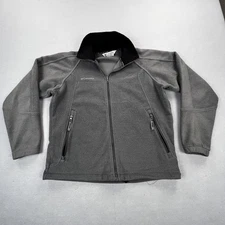 Columbia Jacket Mens Medium Gray Interchange Fleece Full Zip Pockets Outdoors