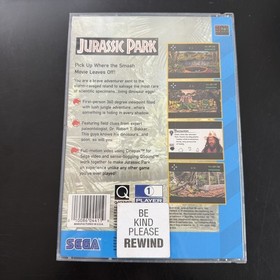 Vintage Jurassic Park Sega CD Video Game Complete Case Manual