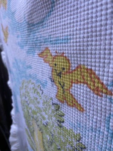 Vintage Sesame Street Coperta Bambino Cialda Termica Raso Muppets Big Bird Difetto - Foto 12 di 24