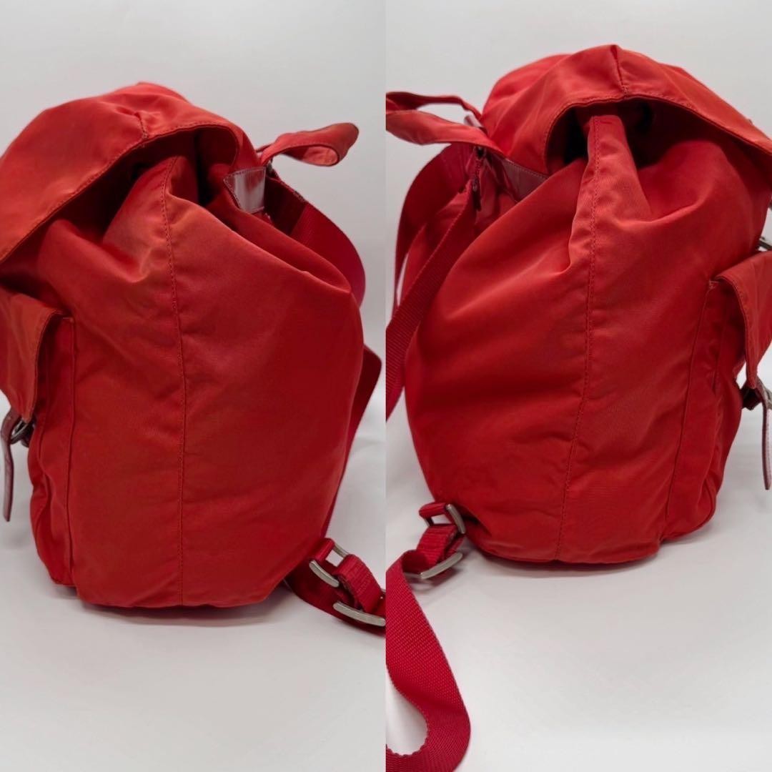 PRADA Tessuto Nylon Drawstring Backpack Red Authe… - image 6
