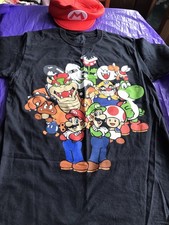 Vintage Nintendo Super Mario Brothers Characters Graphic Print Tee T Shirt M 