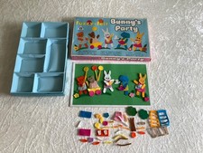 Vintage Fuzzy Felt & Board 1970's Bunny's Party Set Allan Industries