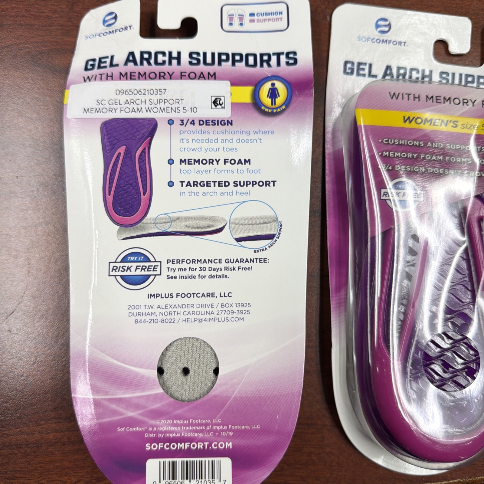 SofComfort Women's Gel Arch Support Memory Foam Insole Fits Size 5-10