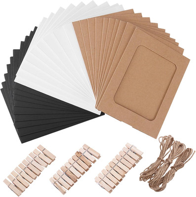 Kraft Paper Photo Frames 4X6In 30Pcs Picture Frames Multi Wall Hanging Paper Pho
