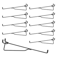 10Pcs Pegboard Shelf Hooks, 9in Peg Board Brackets Cover Fit 0.98" Pegboard
