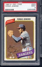 1980 O-Pee-Chee # 203Fergie Jenkins PSA 9 Texas Rangers Chicago Cubs HOF OPC