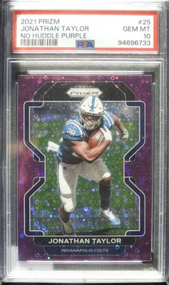 2021 Jonathan Taylor No Huddle Purple Disco Prizm #25 PSA 10 Gem #4/35 Colts