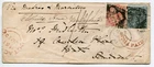 India 1861 envelope to UK: 2a & 4a SG 41 & 45 canc. 'C94' Ootacamund, forwarded