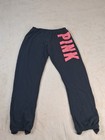 PINK Women’s XS Black/Pink Fleece Sweatpants Logo Tapered Ankle Zips — photo 5