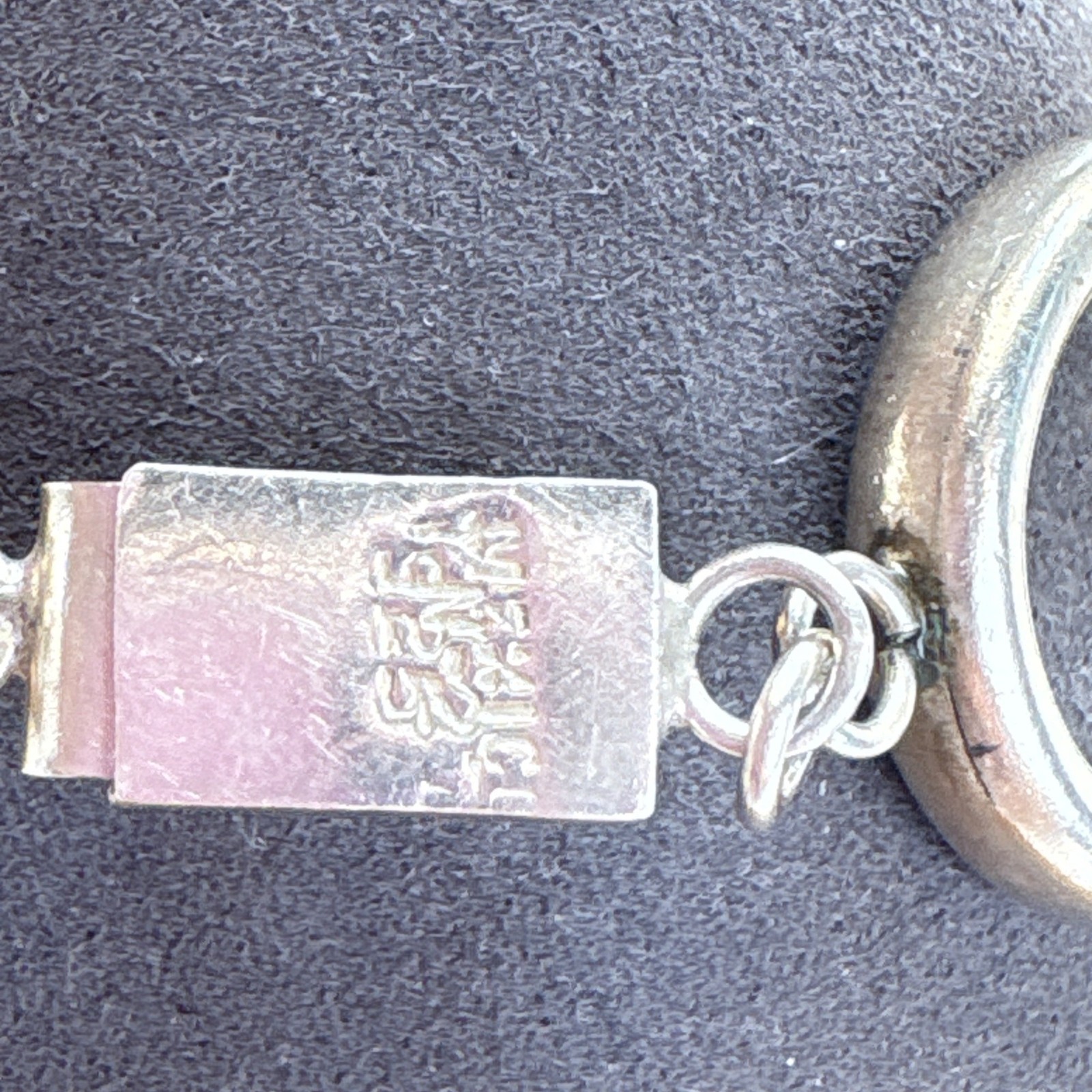 VTG Solid Sterling Silver 925 Circle Link Chain B… - image 7