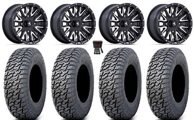 MSA Creed 15'' Wheels Machined 33'' Daemon Tires Polaris RZR Turbo S / RS1