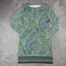 MICHAEL Michael Kors Dress Womens Medium Blue Green Paisley Shift Boho