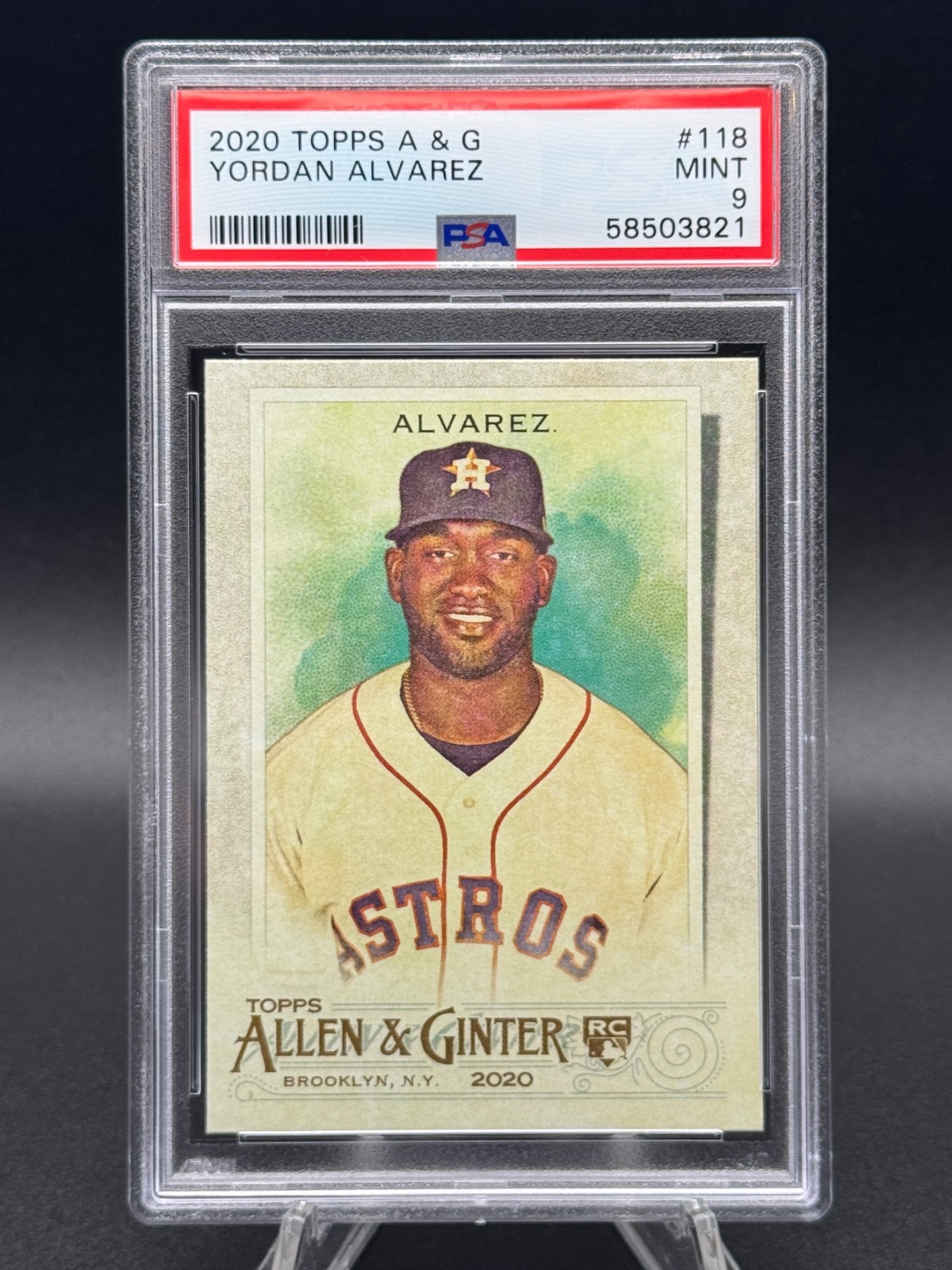 ⚾️  YORDAN ALVAREZ Rookie Card RC 2020 Topps Allen & Ginter #118 🔥 PSA 9 🔥 view 3