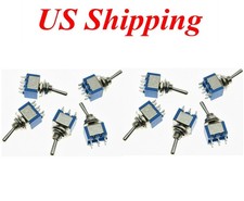 10x Blue Guitar Toggle Switches DPDT 6 Pin 2 Position ON/ON Mini Switch