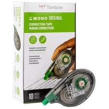 Correction Tape 10 Pack White Easy Use Dispenser Instant Corrections Tape