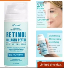 Ebanel 2.5% Retinol Collagen Peptide Moisturizer Cream, Vit C, Hyaluronic Acid