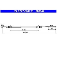 Handbremsseil Hinten Rechts FüR Peugeot 807 EB 2.0 2.2 2.9 02 Bis 26 ATE RFN RHM