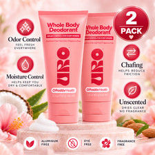 2 PACK URO Whole Body Deodorant Odor Control Moisture Control Anti Chafing
