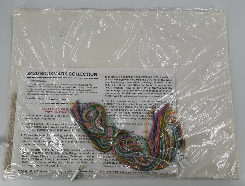 Vintage The Creative Circle Embroiddery Kit 2430 Bookmark 2423 King of Angels - Image 2 of 2