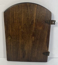 Vintage Mantle Clock Back Wooden Door & Original Hardware Hinges Lot #I7