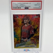 2023 Topps Chrome Logofractor CORBIN CARROLL Future Star Yellow /75 RC PSA 10