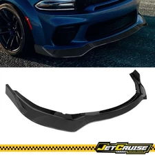 Fits 20-23 Dodge Charger Widebody 3PC Carbon Color Front Bumper Lip Splitter ABS