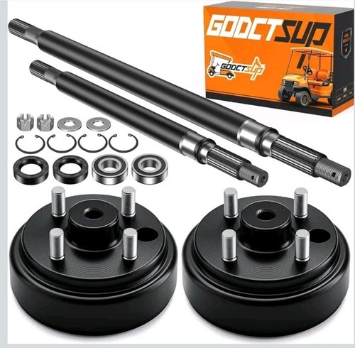 EZGO Rear Axle and Brake Hub Drum Assembly, Fits EZGO Electric 1982-Up, 2-Cycle